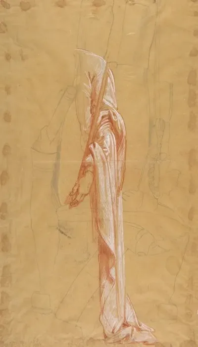 Drapery Study For Sainte Clotilde 2