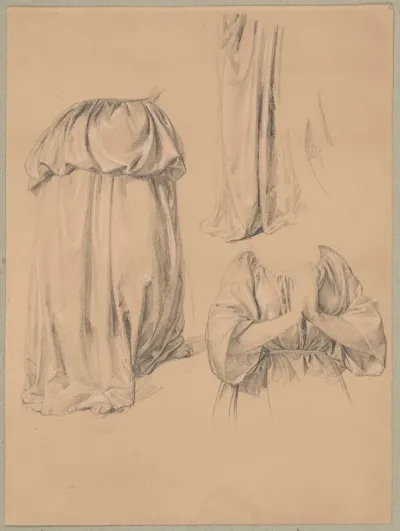 Drapery Study To The Figure Of Our Lady Of The Rosary