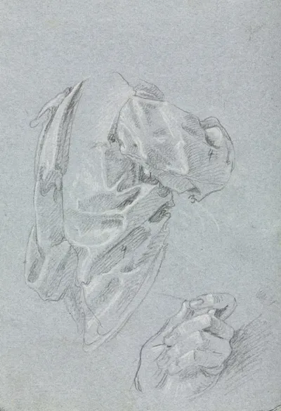 Drapery Study With Left Hand