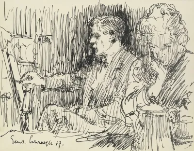 Draughtsman And Lady At The Table
