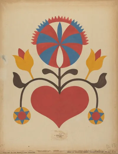Drawing For Plate 13 From The Portfolio Folk Art Of Rural Pennsylvania 2