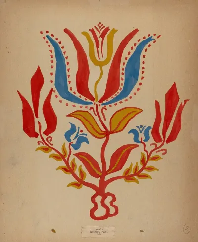 Drawing For Plate 2 From Portfolio Folk Art Of Rural Pennsylvania