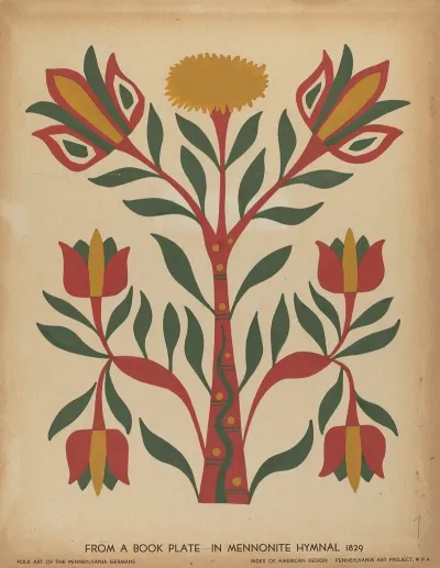 Drawing For Plate 7 From Portfolio Folk Art Of Rural Pennsylvania 2