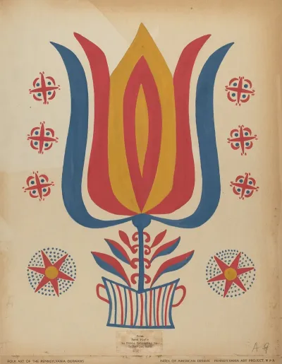 Drawing For Plate 9 From The Portfolio Folk Art Of Rural Pennsylvania 2