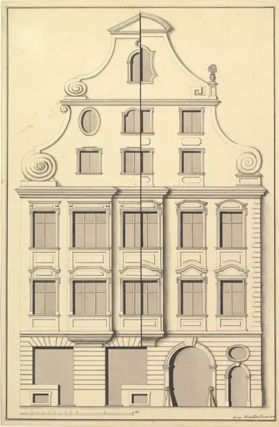 Drawing For The Street Elevation Of A Town House