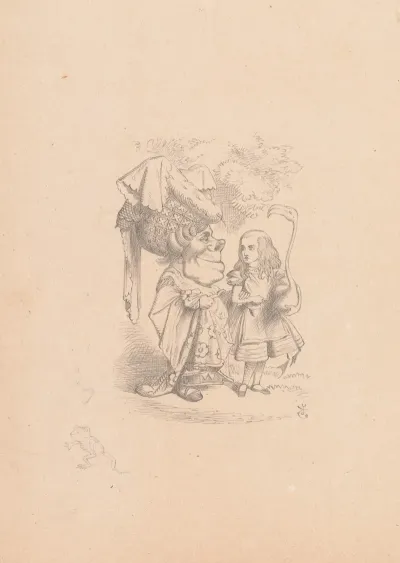 Drawing Of Alice With Flamingo Chats With The Duches