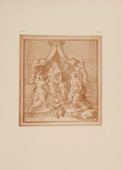 Drawing Of Blessed Virgin And Child With St Catherine And St Margaret