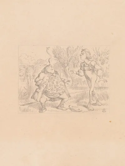 Drawing Of Father William Balancing An Eel On The End Of His Nose