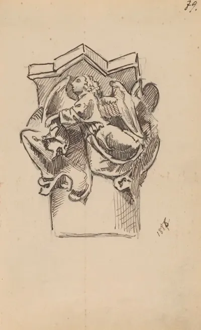 Drawing Of The Capital At The Tomb Of Casimir Iv Jagiellon By Veit Stoss In The Swietokrzyska Chapel Of The Krakow Cathedral