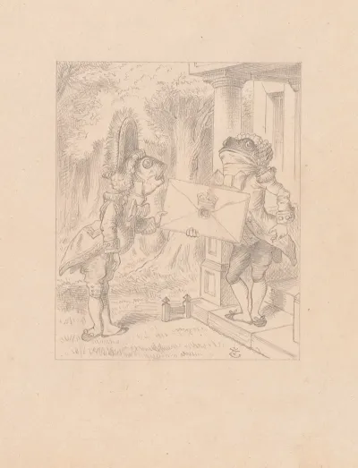 Drawing Of The Fish Footman And The Frog Footman