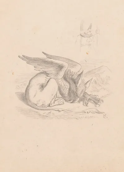 Drawing Of The Gryphon Asleep