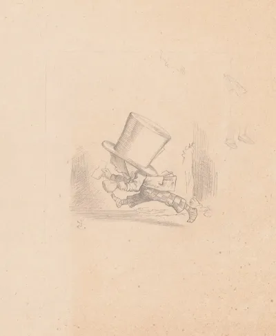 Drawing Of The Hatter Running