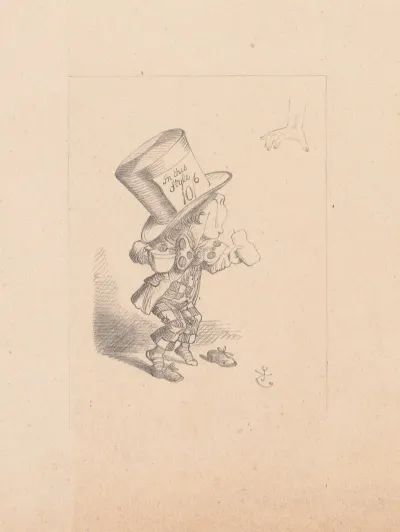 Drawing Of The Mad Hatter Arrives Hastily In Court To Testify