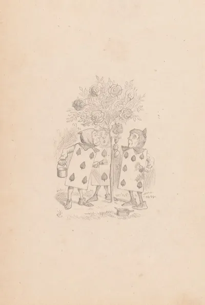 Drawing Of Two Five And Seven Painting The Rosebush