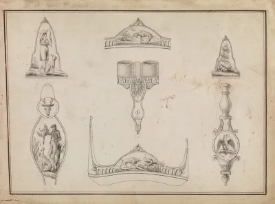 Drawing With Seven Designs For Firearms Ornament