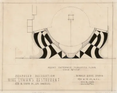 Drawings For Proposed Decorations Of Mike Lymans Restaurant