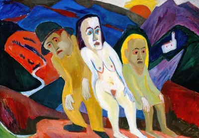 Drei Menschen In Landschaft