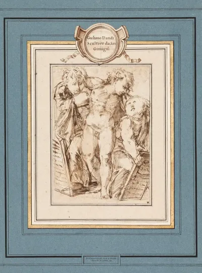 Drei Putten Mit Schrifttafeln