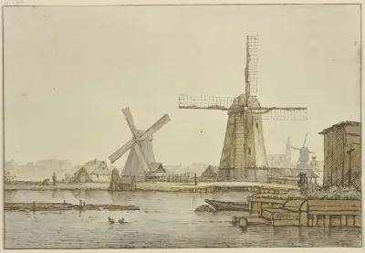 Drei Windmuhlen Bei Amsterdam