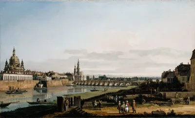 Dresden From The Right Bank Of The Elbe Above The Augustus Bridge