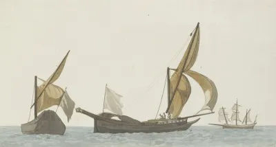 Drie Schepen Twee Speronares Van Scilla En Een Tartanes