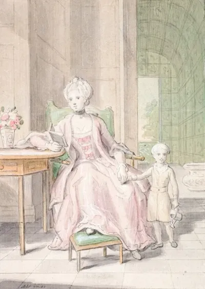 Dronning Caroline Mathilde Med Kronprins Frederik
