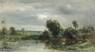 Ducklings On A Lake