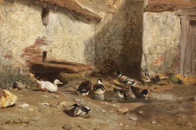 Ducks In The Courtyard