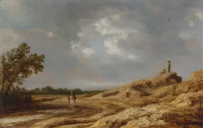 Dune Landscape With A Horse And Rider