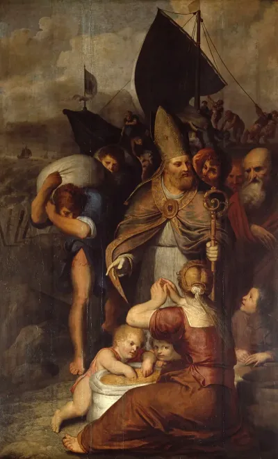 During A Famine In Myra Saint Nicholas Saves The People