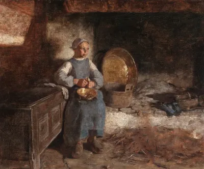 Dutch Girl Peeling Potatoes