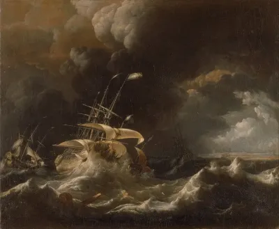 Dutch Merchant Ships In A Storm