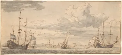 Dutch Ships In A Bay