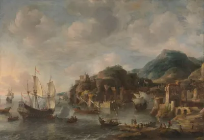 Dutch Ships In A Foreign Port
