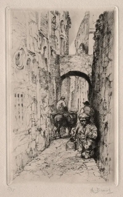 Dwarf In Narrow Street