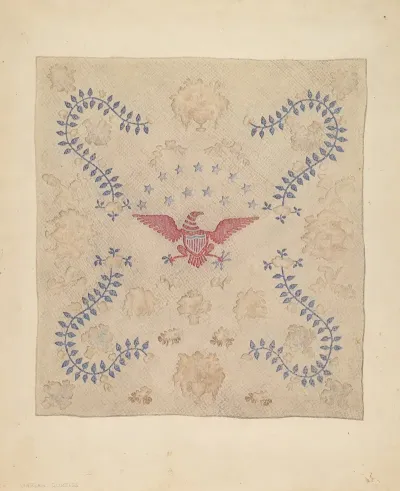 Eagle And Stars Bedspread