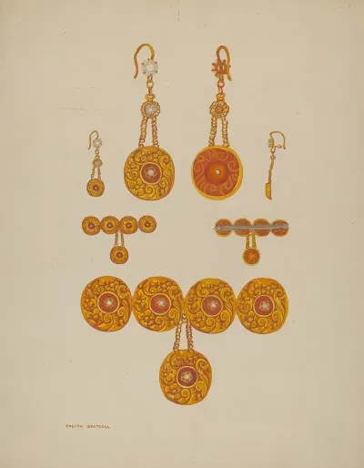 Earrings And Brooch