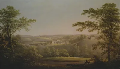 Easby Hall And Easby Abbey With Richmond Yorkshire In The Background 2