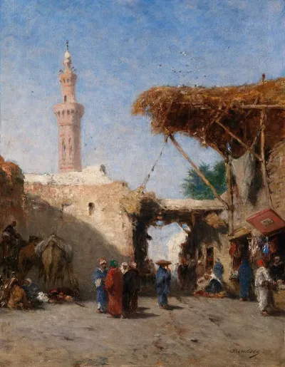 Eastern Scene With Minaret