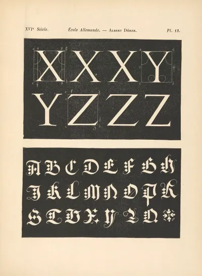 Ecole‎ ‎allemande Albert‎ ‎durer Triple‎ ‎alphabet‎ ‎attique‎ ‎avec‎ ‎construction‎ 5
