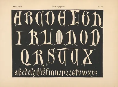 Ecole‎ ‎espagnole ‎ ‎ ‎alphabet‎ ‎initiales‎ ‎et‎ ‎mineures‎ ‎gothiques