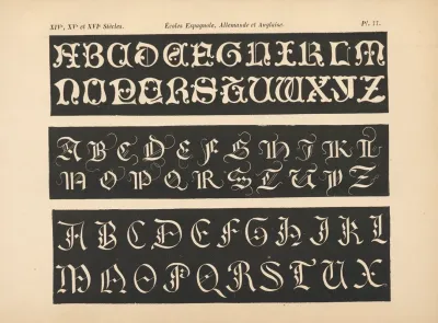 Ecole‎ ‎espagnole ‎allemande‎ ‎et‎ ‎anglaise ‎alphabets‎ ‎initiales‎ ‎gothiques