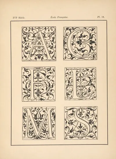 Ecole‎ ‎francaise Alphabets‎ ‎initiales‎ ‎gothiques