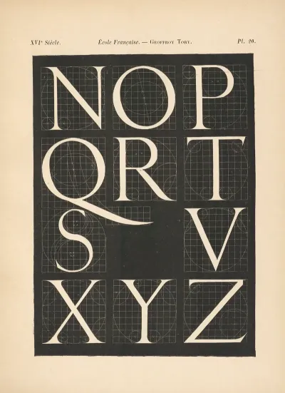 Ecole‎ ‎francaise Geoffroy‎ ‎tory Alphabet‎ ‎attique Avec‎ ‎construction‎ ‎geometrique‎ 2