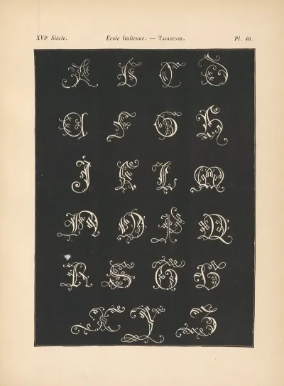 Ecole‎ ‎italienne Tagliente Alphabet‎ ‎dinitiales‎ ‎gothiques
