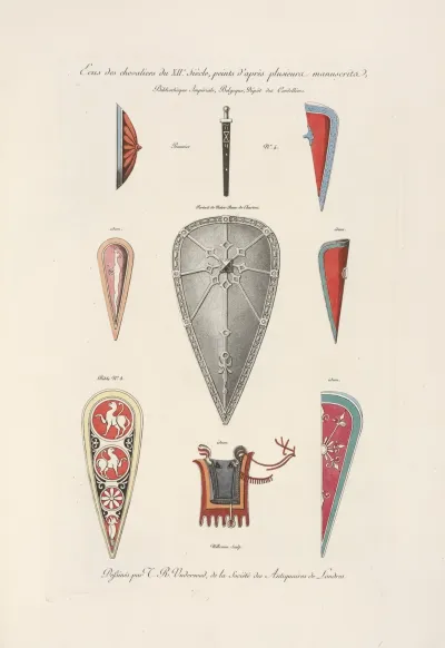 Ecus Des Chevaliers Du Xiie Siecle Peints Dapres Plusieurs Manuscrits