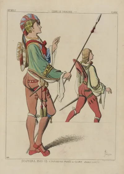 Ecuyers 1500 15 Tapisserie Musee De Cluny Dessin Inedit Xvie Siecle Costumes De Chevalerie Flandre