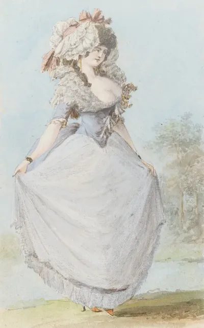 Edeldame In Kleidung Des Rokoko