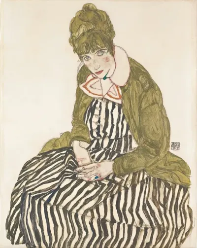 Edith With Striped Dress Sitting