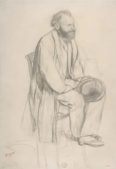 Edouard Manet Seated Holding His Hat